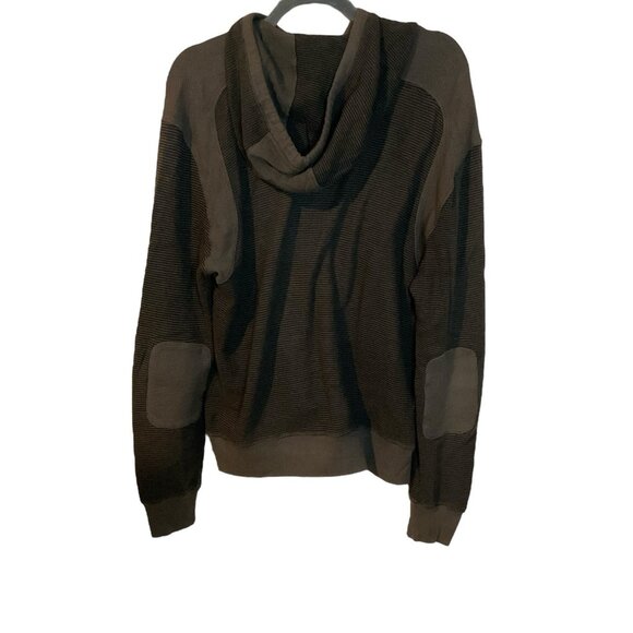 John Varvatos Men's Size M Green Thermal Hoodie Sweater Pullover Top v-neck warm - Picture 7 of 11